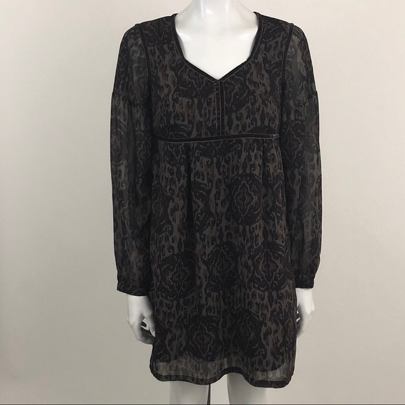 Nicole Richie Size 2 Brown Velvet Trim Dress - Picture 1 of 5